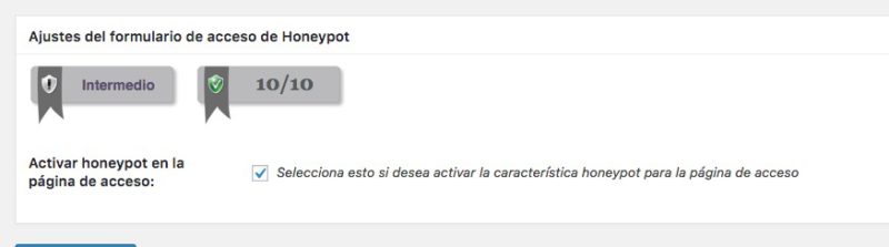 Honeypot acceso formularios wordpress